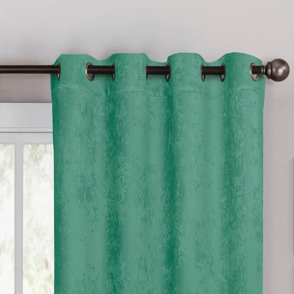 Bella Luna Faux Suede Room Darkening Grommet Curtain Panel Pair, Beige, 108x22 x 96x22