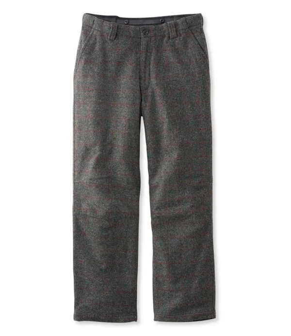 Men's Maine Guide Wool Pants with Primaloft, Plaid Gray 42x31, L.L.Bean