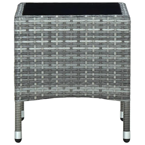 vidaXL Garden Table Grey 40x40x45 cm Poly Rattan