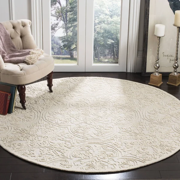Safavieh Trace Rug Collection TRC101C - Ivory - 6& x 6& Square