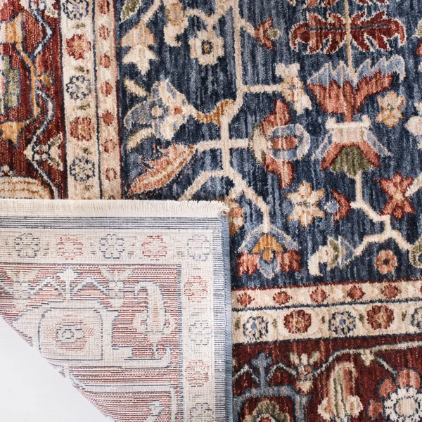 Lauren Ralph Lauren Darcy Traditional Oriental Polyester Rug - 5&3x22 x 7&6x22 - Navy/Red