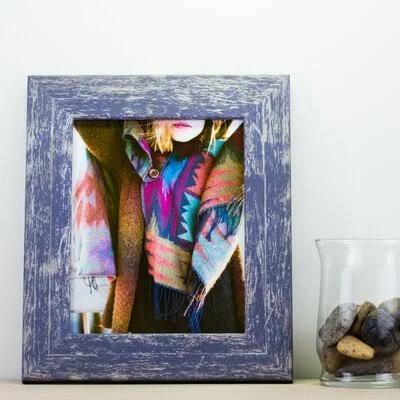 Alisabeth Single Picture Frame Gracie Oaks Color: Blue Barnwood - Picture Size: 24x22 x 30x22