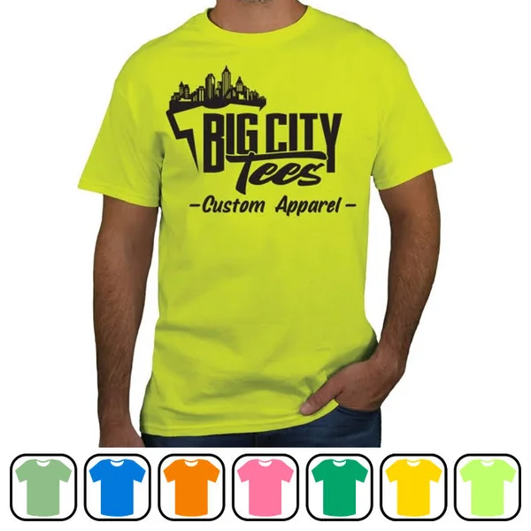 Custom Printed Gildan Heavy Cotton T-Shirt - Safety Green