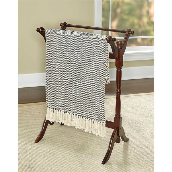 Powell Heirloom Wood Blanket Rack in Cherry - 441