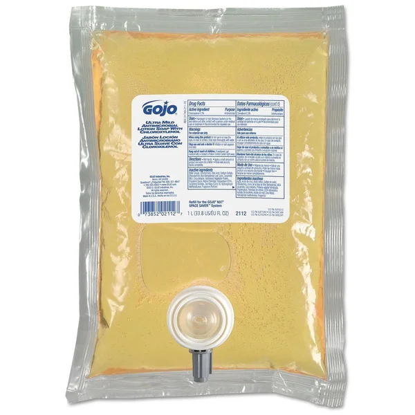 Gojo GOJ2112 Antimicrobial Soap w/Chloroxylenol Floral Balsam - 1000 mL - 8 pack