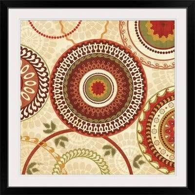 &Owl Forest Suzani Spice II& by Veronique Charron Graphic Art Print Great Big Canvas Format: Black Frame, Size: 28x22 H x 28x22