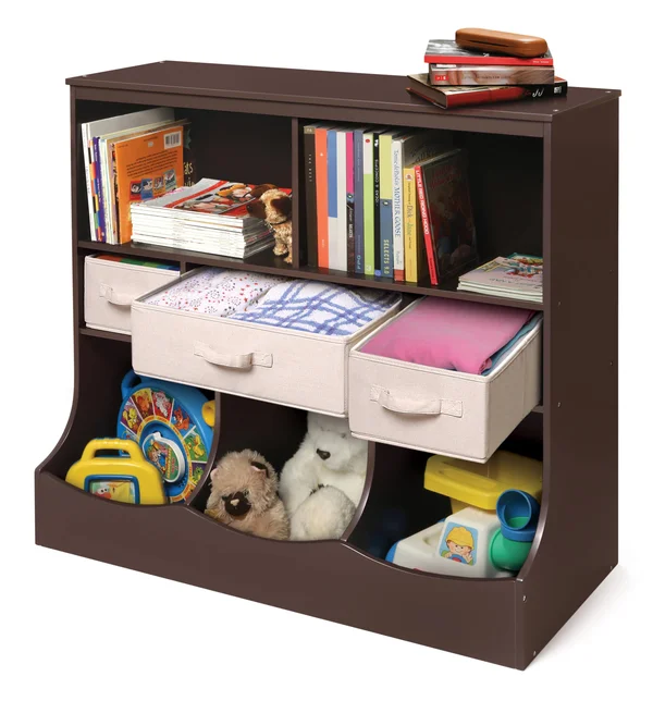 Badger Basket Combo Bin Storage Unit with 3 Baskets - Espresso