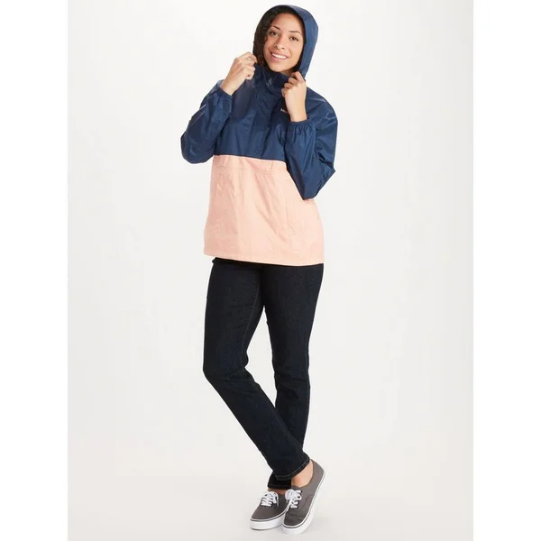 Marmot Women's PreCip Eco Anorak - XL - Arctic Navy - Pink Lemonade