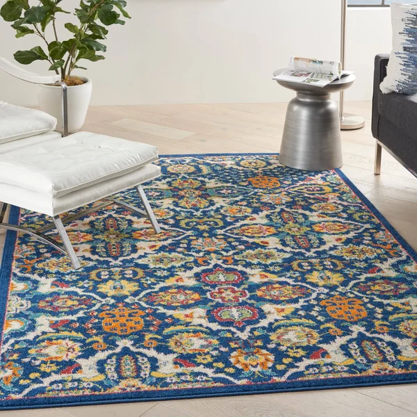 Nourison Allur ALR03 Area Rug - Navy Multicolor, 9& x 12&