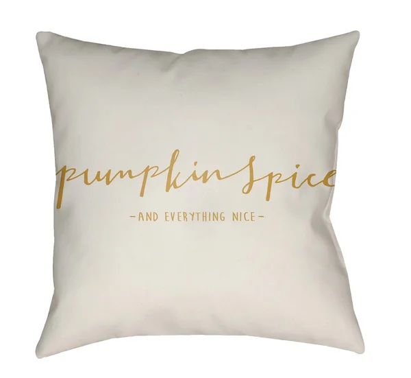 Surya PKN004-1818 Pumpkin Spice 18 x 18 inch White and Yellow Outdoor Throw Pillow