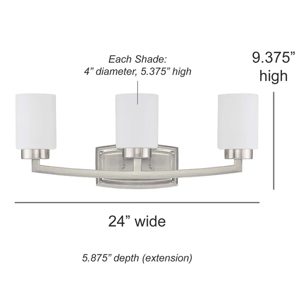 Sunset Lighting-F22013-80-Hadley - 3 Light Bath Vanity Bright Satin