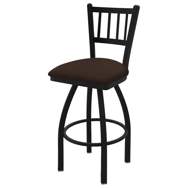 Holland Bar Stool 810 Contessa 25x22 Swivel Counter Stool with Black Wrinkle Finish and Rein Coffee Seat