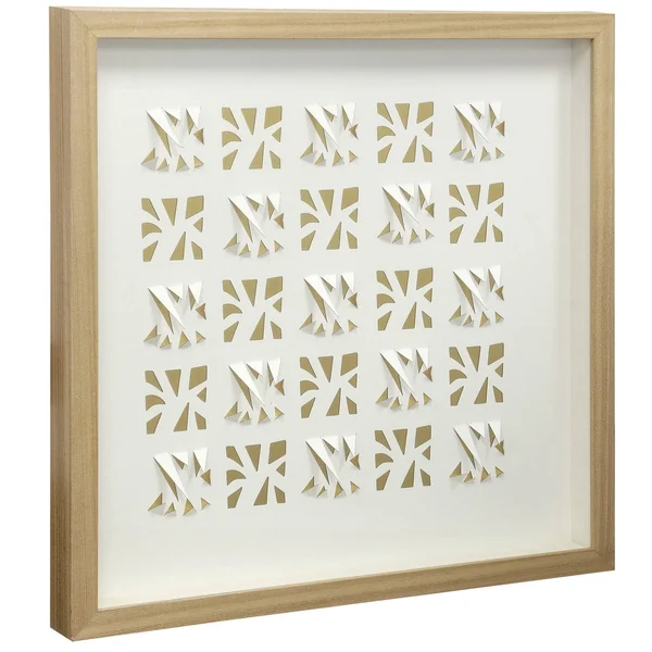 Stylecraft Home Collection Shadow - Paper Fun Shadowbox Wall Art - Natural Colored Inner Paper - White Background, Natural Wooden