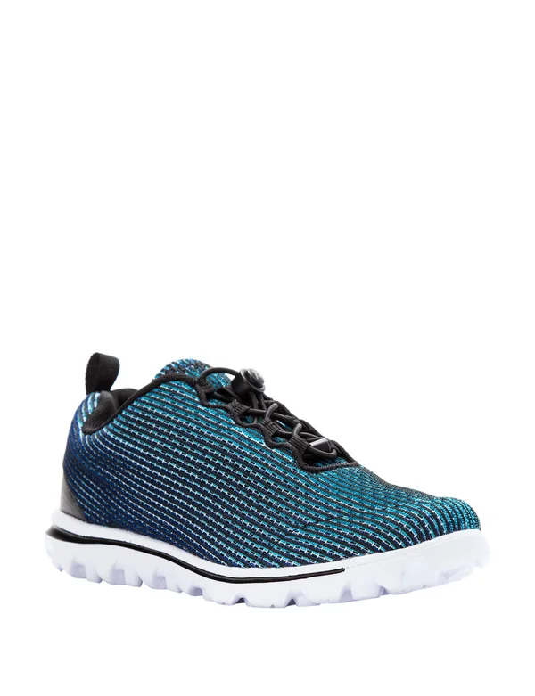 Women's Propet TravelActiv Xpress Walking Shoe - Black/Blue - Size 6.5