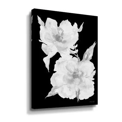Black & White Flowers II by Cindy Jacobs - Painting Print on Canvas Winston Porter Format: Wrapped Canvas, Size: 32&& H x 24