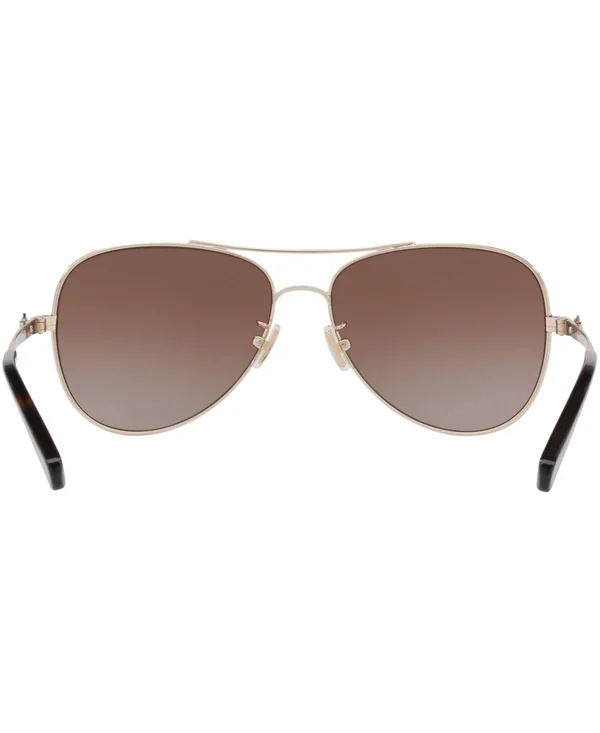 Coach Women's Polarized HC7074-90018J-59 Aviator Sunglasses - Silver/Purple