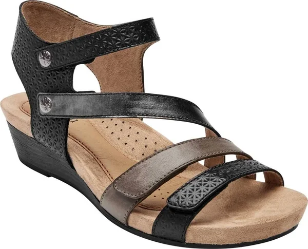 Cobb Hill Hollywood Women's 4-Strap Comfort Sandal Black Multi - 8.5 Wide
