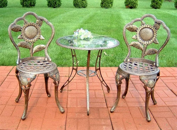 Oakland Living Sunflower Cast Aluminum Bistro Set