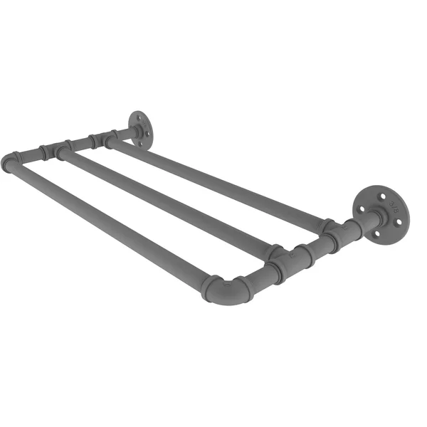 Allied Brass Pipeline Collection 36 inch Wall Mounted Towel Shelf Matte Gray