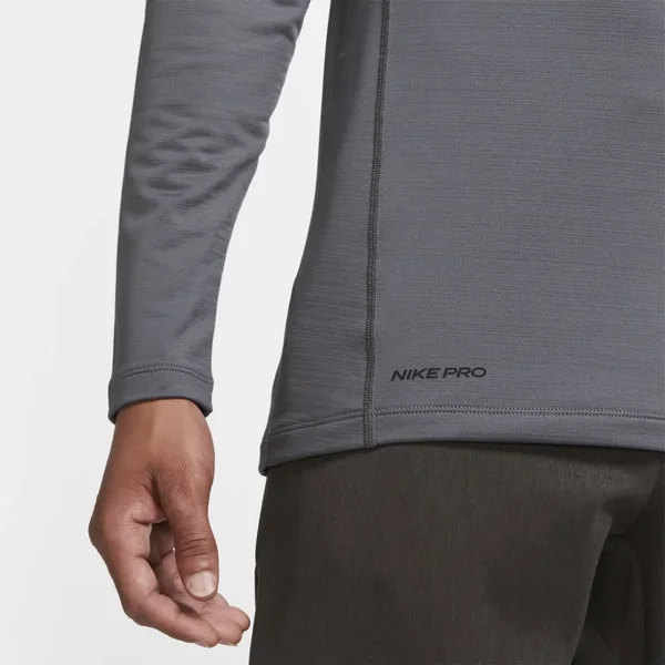 Nike Pro Warm Men's Long-Sleeve Top in Grey - Size: S Tall, CU6740-068