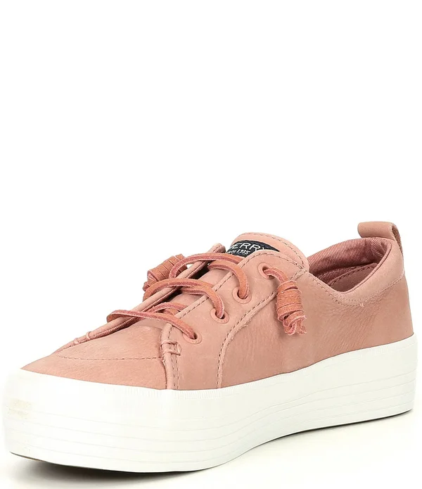 Women's Sperry Crest Vibe Platform Leather Sneaker DustyRose - Size 6M