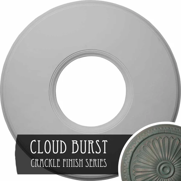 51 1/8x22OD x 19 7/8x22ID x 2x22P Deco Ceiling Medallion (Fits Canopies Up to 19 7/8x22) - Hand-Painted Cloud Burst Crackle
