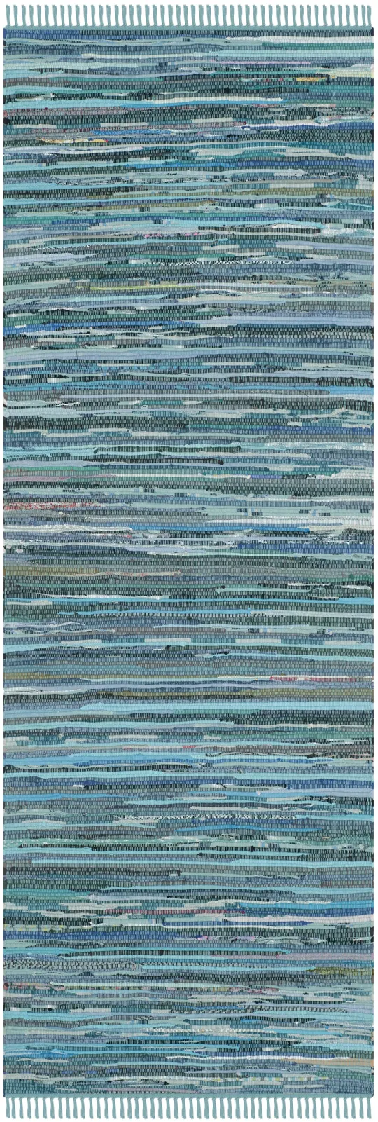 Safavieh Rag Rug RAR121B 2&3x22 x 14&0x22 Runner Blue - Multi Area Rug