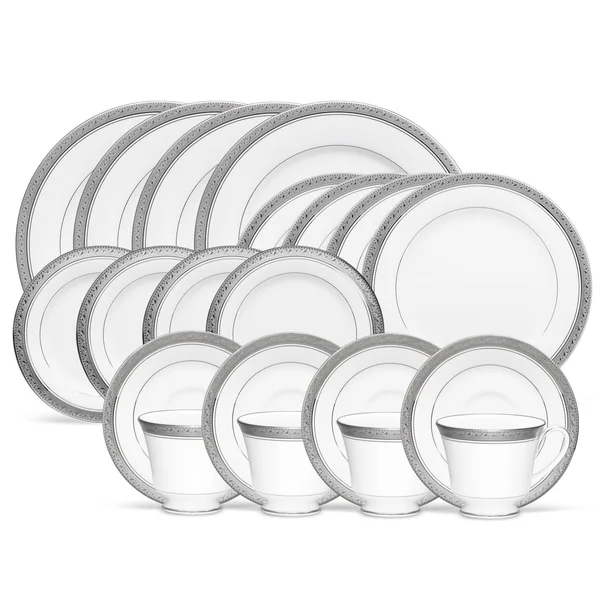 Noritake Crestwood Platinum 20-Piece Dinnerware Set - Service for 4
