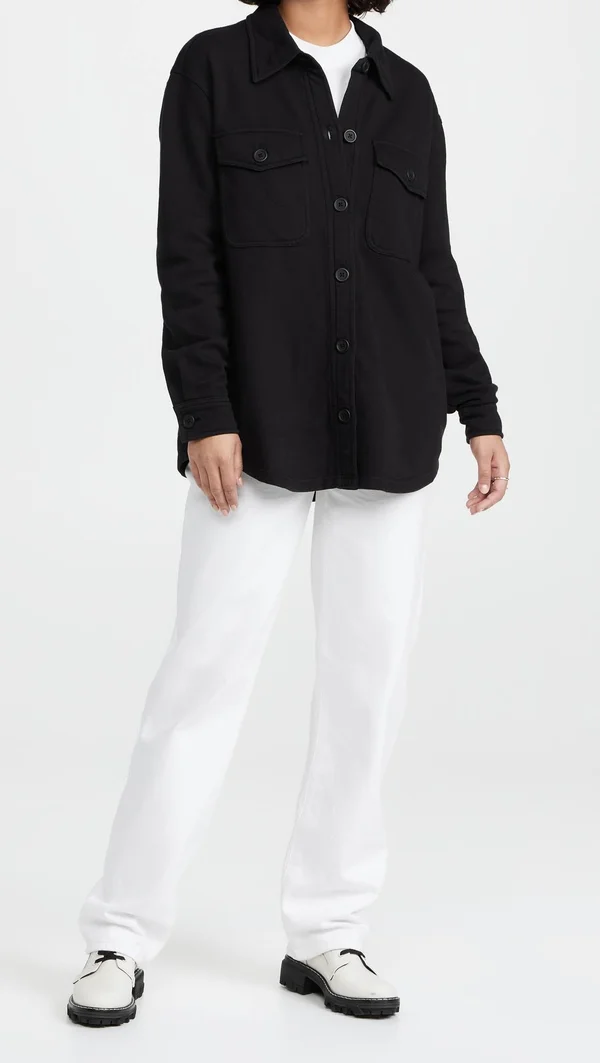 Good American Essentials Fleece Shacket
