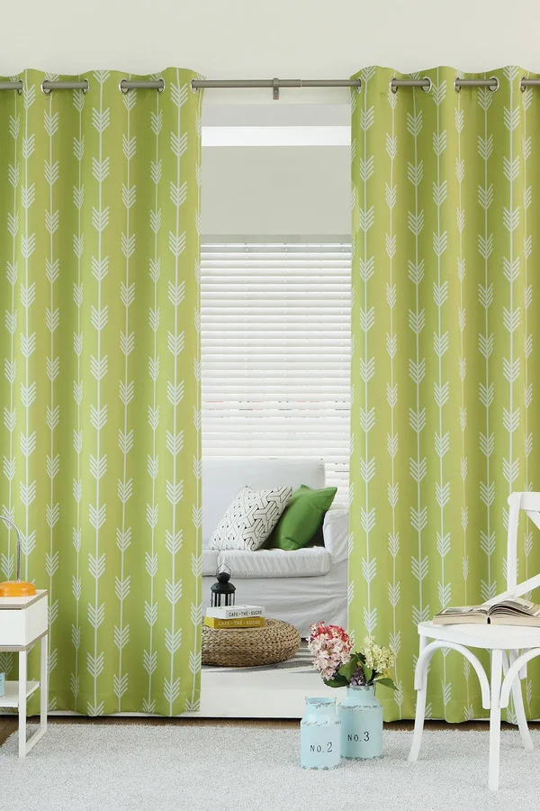 Aurora Home Arrow Room Darkening Blackout Grommet Curtain - 52 x 84 (Green)