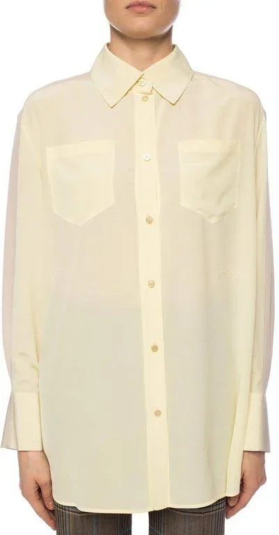 Givenchy Logo-embroidered Shirt - Yellow - Shirts