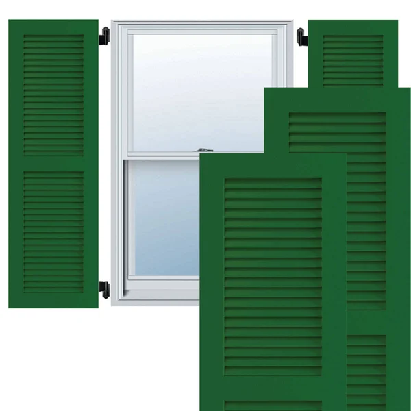 Ekena Millwork CWL18X062CGC 18x22W x 62x22H Exterior Composite Louvered Shutters (Per Pair) - Chrome Green