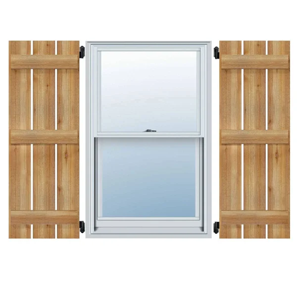Ekena Millwork RBS06S23X073RWR 23x22W x 73x22H TimberCraft Four 5 3/8x22 Boards Spaced Board-n-Batten Shutters, Rough Sawn Weste