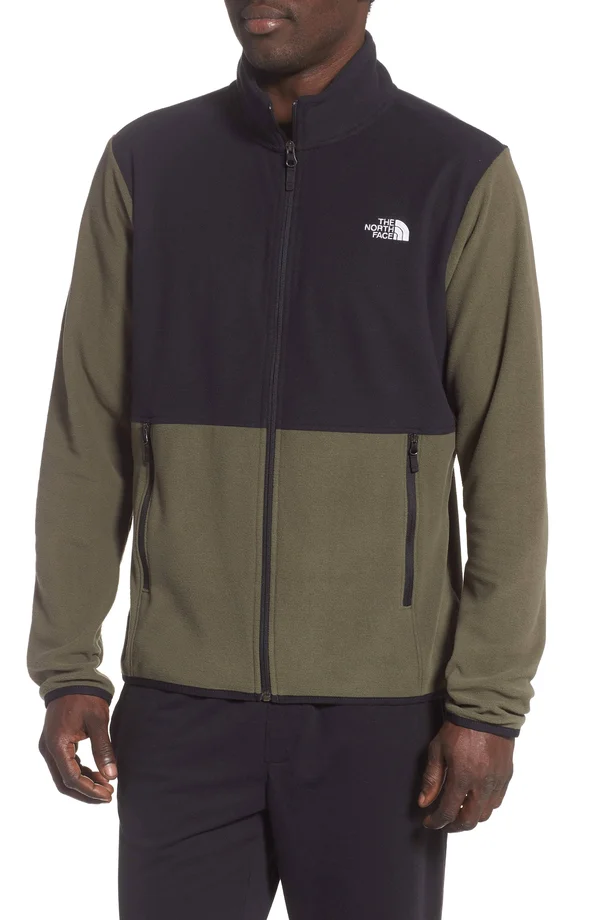 The North Face Men's TKA Glacier Full Zip Jacket - XXL - New Taupe Green - TNF Black