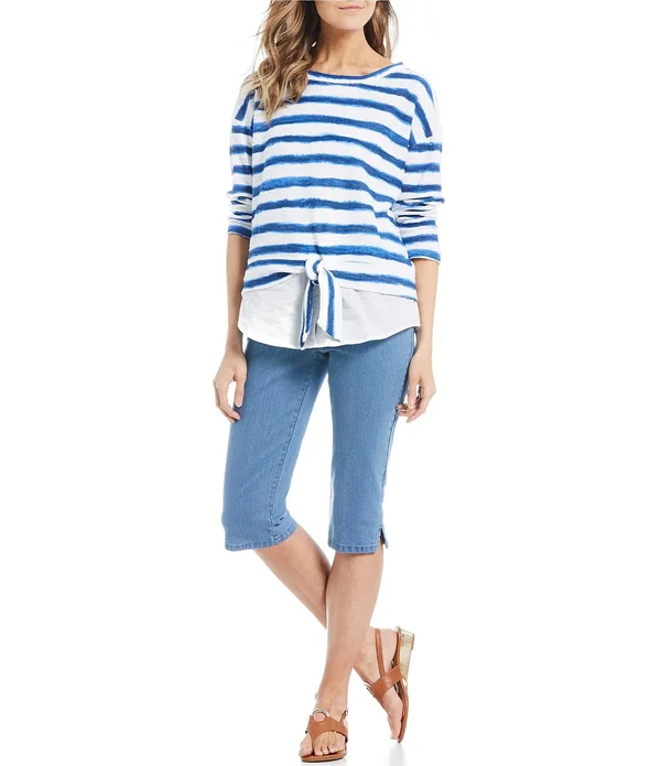 Ruby Rd. Pull-On Extra Stretch Denim Clamdigger Capri Pant - 16