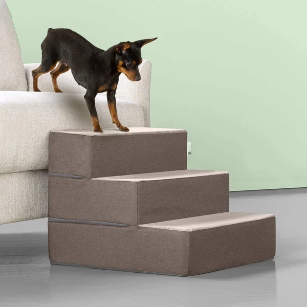 Zinus Easy Pet Stairs - Pet Ramp, Pet Ladder, Small, Sand