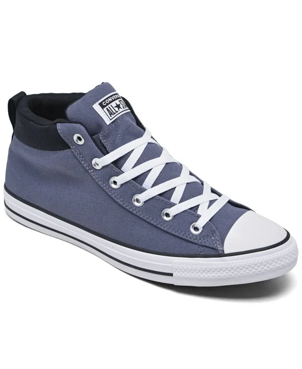 Converse Men's Chuck Taylor All-Star Street Mid Casual Shoes in Blue/Light Carbon Size 12.0 - Canvas