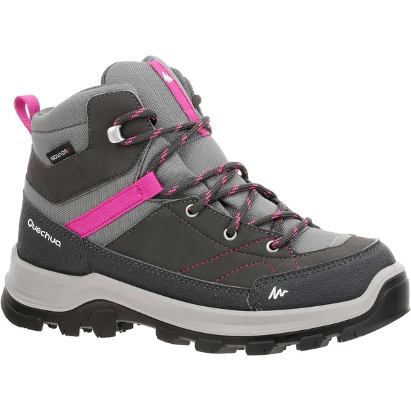 Quechua Kid's Mh500, High-Top Waterproof Hiking Shoes in Iced Coffee, Size 13C