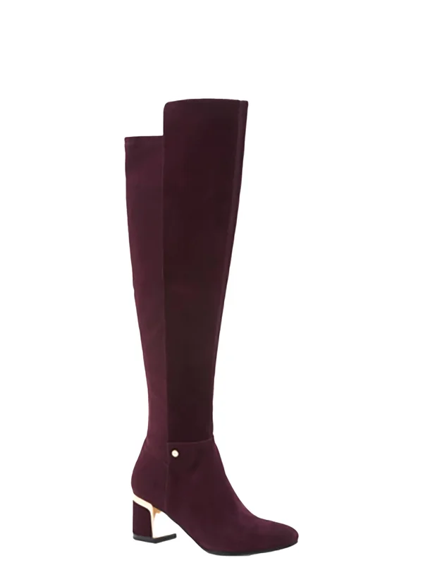Dkny - Cora Knee High Boots, Burgundy - 8.5