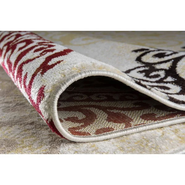 Modern Contemporary Floral Navy 6&6 inch x 9& Indoor Area Rug, Blue