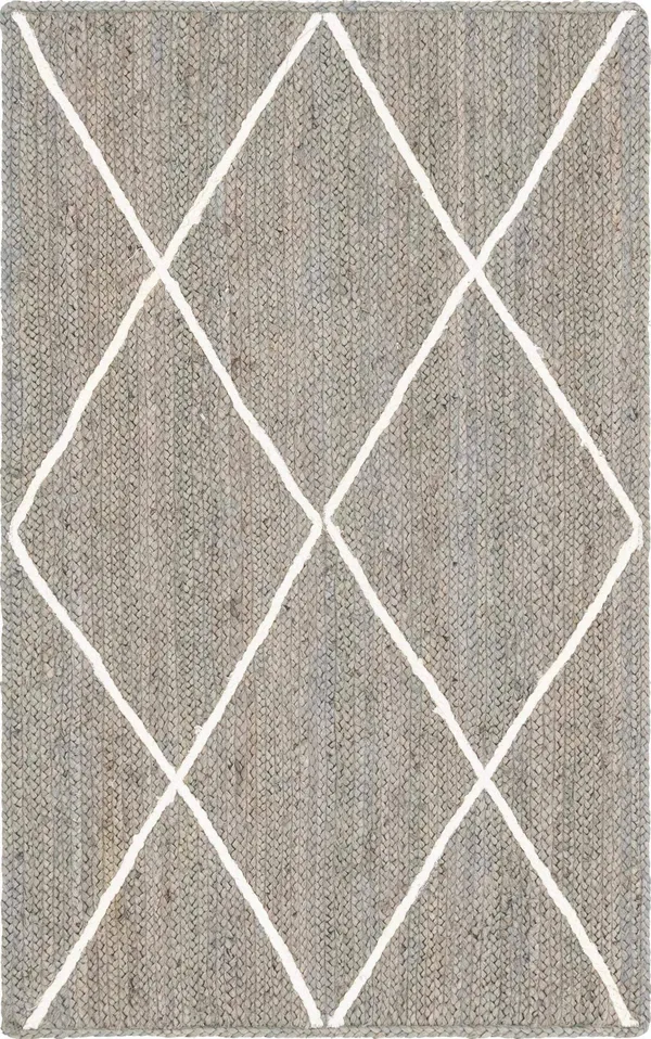 Braided Jute Rug Gray - Rectangle 3& 3 x 5&