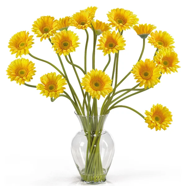 Nearly Natural Gerber Daisy Liquid Illusion Silk Flower Arrangement Red