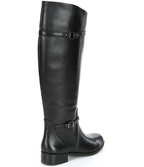 Gianni Bini Mirrie Tall Leather Riding Boots - Womens, 7.5M, Black - Dillard&s Exclusive