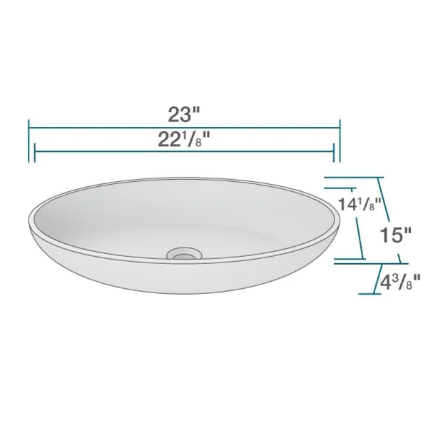 Rene R11-5001-PLT-R9-7007 Stone Composite Oval Vessel Sink with Faucet - Platinum - Brushed Nickel