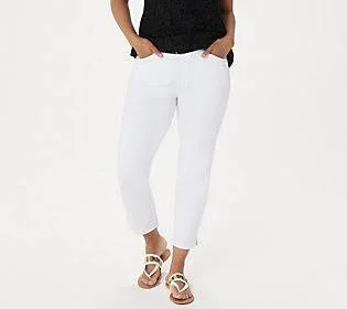 Susan Graver Regular Weekend Premium Stretch Crop Pants - Size Small, White