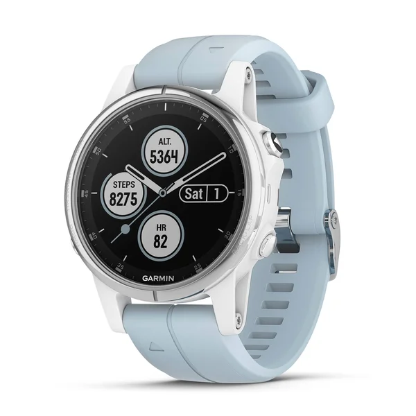 Garmin fenix 5S PLUS Multisport GPS /Galileo Watch - 1.2x22 Display - White/sea foam/Sea foam