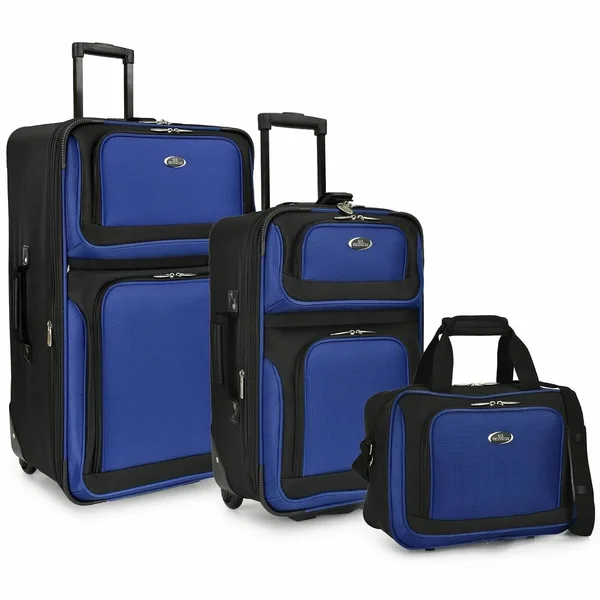 U.S. Traveler New Yorker Lightweight Expandable Rolling Luggage - Black, 3-Piece Set
