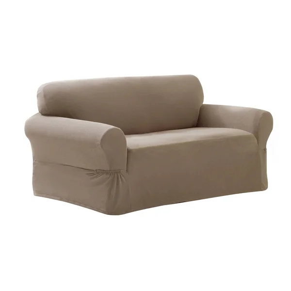 Pixel Stretch 1 Piece Loveseat Furniture Cover Slipcover - Size: 34 inchh x 38 inchd x 58-73 inchw