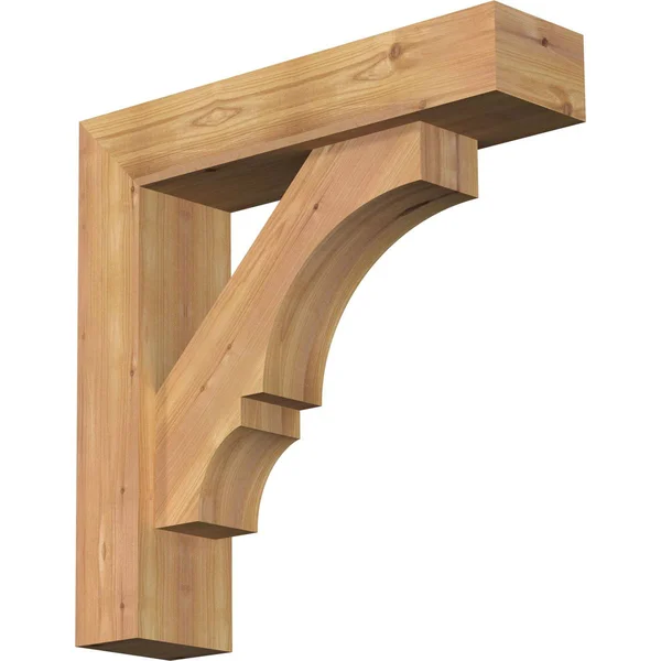 Ekena Millwork 1461941 5 1/2x22W x 22x22D x 22x22H Balboa Block Smooth Bracket w/ Offset Brace, Western Red Cedar