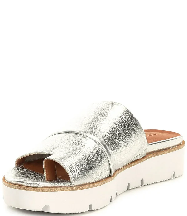 Women's Gentle Souls Lavern Slide Sandal, Size: 8, Silver